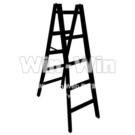 ハシゴのシルエット素材 W-000322