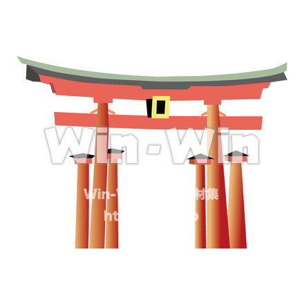 鳥居のCG・イラスト素材 W-000429