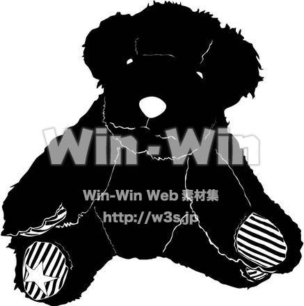 ぬいぐるみのシルエット素材 W-001232