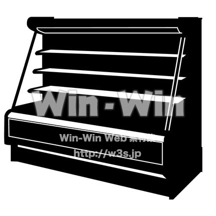 スーパーの冷蔵ケースのシルエット素材 W-000292