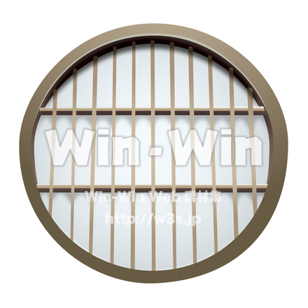 和室窓のCG・イラスト素材 W-001710