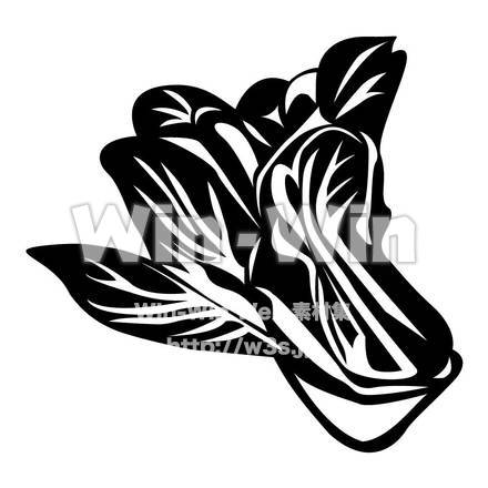 青梗菜のシルエット素材 W-000357