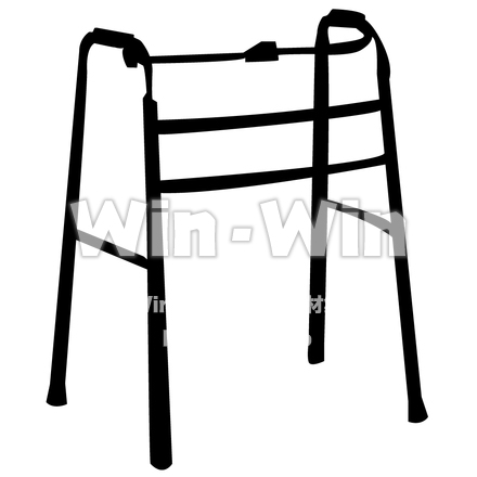 １歩行補助機のシルエット素材 W-000327