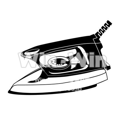 アイロンのシルエット素材 W-000486