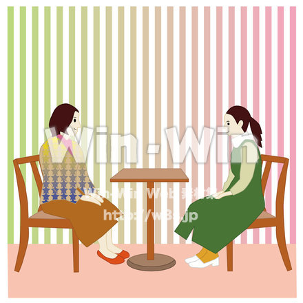 喫茶店のCG・イラスト素材 W-000538