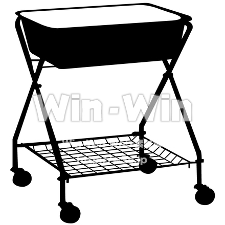 移動式かごのシルエット素材 W-000375