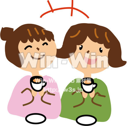 お茶をするのCG・イラスト素材 W-001022