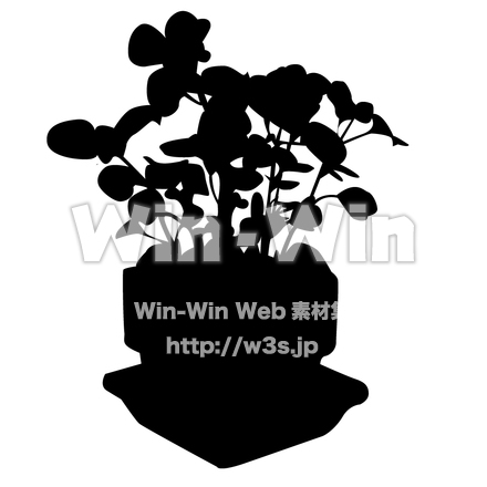 観葉植物のシルエット素材 W-000232