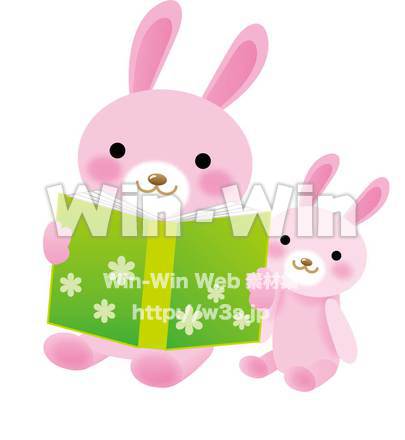 うさぎの親子のCG・イラスト素材 W-001376