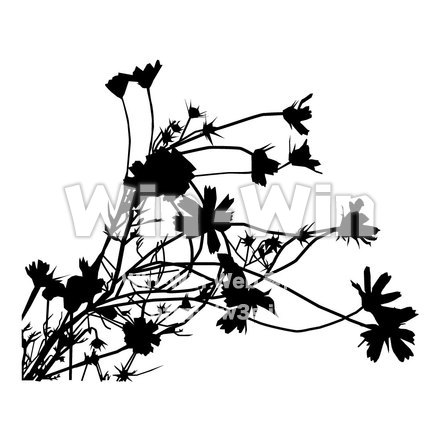 コスモスのシルエット素材 W-000318