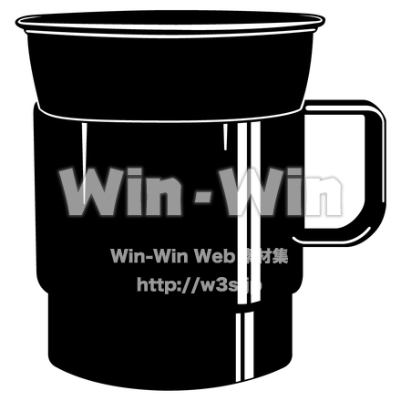 紙コップのシルエット素材 W-001012