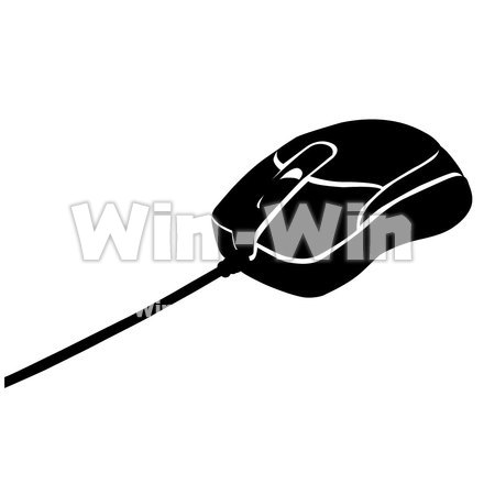 マウスのシルエット素材 W-000781