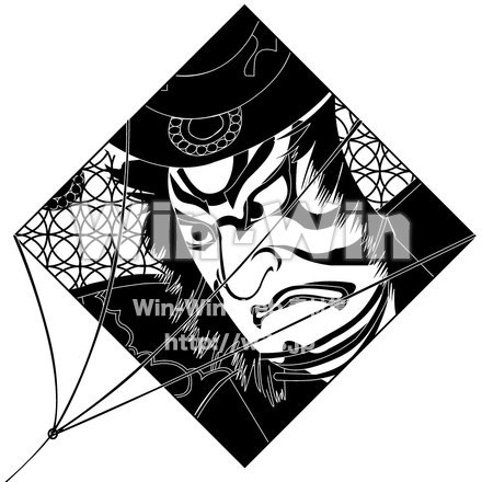 凧のシルエット素材 W-000764