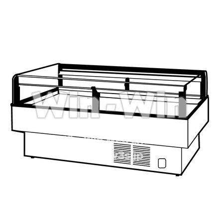 スーパーの冷蔵庫のシルエット素材 W-000282