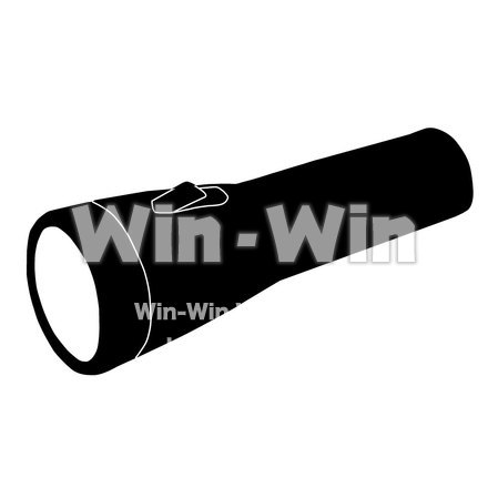 懐中電灯のシルエット素材 W-000308