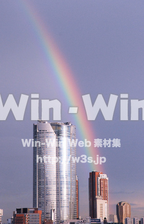 六本木ヒルズに虹の写真素材 W-000655