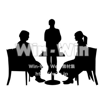 喫茶店のシルエット素材 W-000403