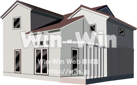 一般的な一軒家のCG・イラスト素材 W-001634