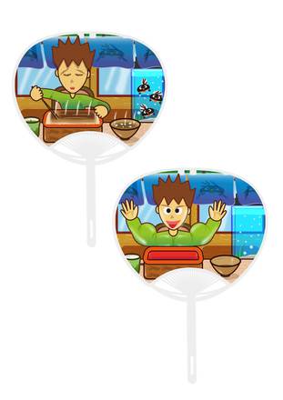 ウナギうちわ D-001283 のうちわ