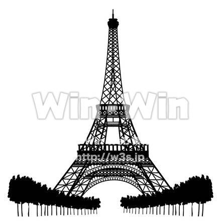 エッフェル塔のシルエット素材 W-002954