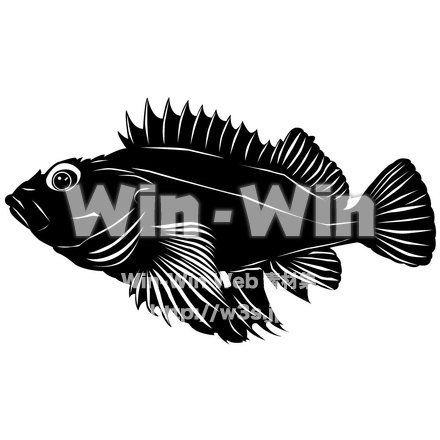 かさごのシルエット素材 W-002833