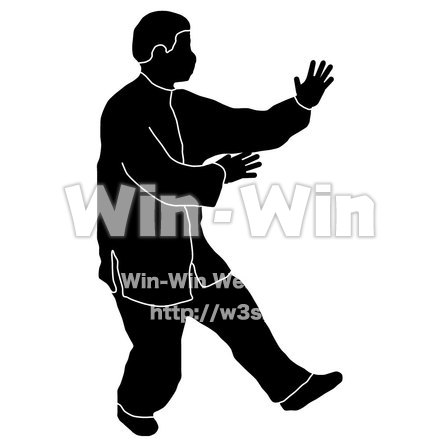 太極拳のシルエット素材 W-002703