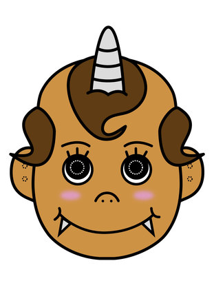 お面・かわいい子鬼 D-003032 のその他