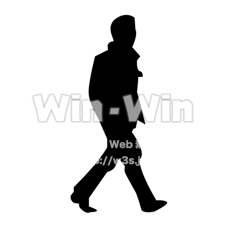 人物(大人の男性）のシルエット素材 W-003558