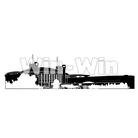 川崎市市民ミュージアムのシルエット素材 W-002392