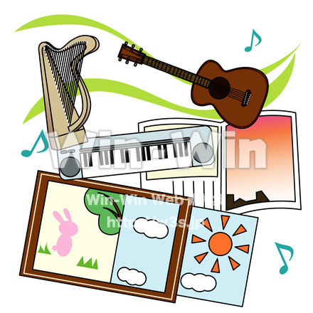 音楽と紙芝居のCG・イラスト素材 W-003167