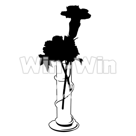 カーネーション2のシルエット素材 W-002924