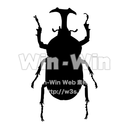 カブトムシ1のシルエット素材 W-003233