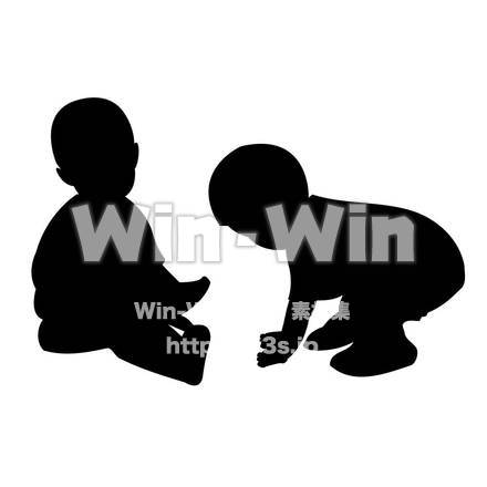 ふたりのシルエット素材 W-002947