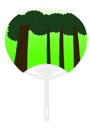 うちわ　森 D-002650 のうちわ