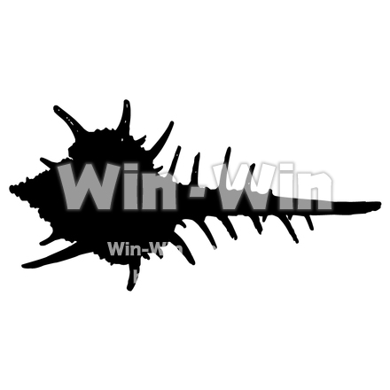 貝殻のシルエット素材 W-003235