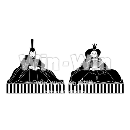 ひな人形のシルエット素材 W-002393