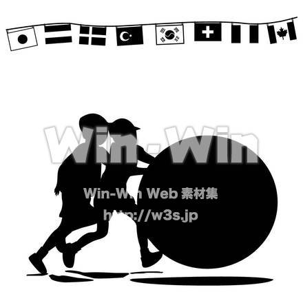 運動会のシルエット素材 W-003384