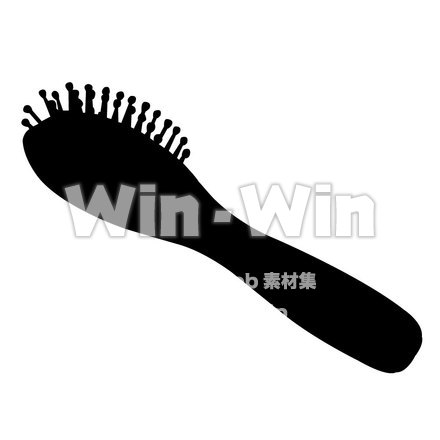 ヘアブラシのシルエット素材 W-003138
