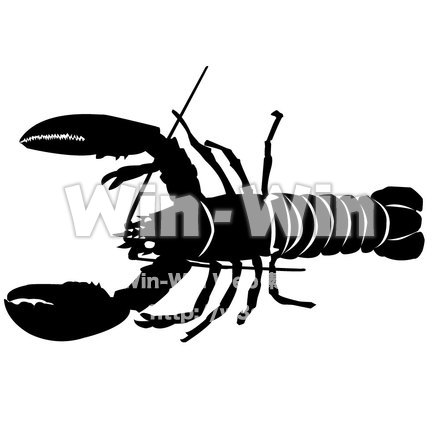 ザリガニのシルエット素材 W-002250