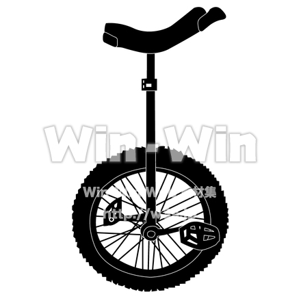 一輪車のシルエット素材 W-002061