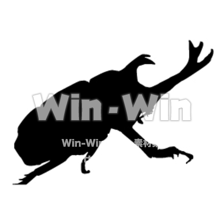 カブトムシ　その2のシルエット素材 W-003374