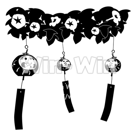 風鈴市のシルエット素材 W-002395