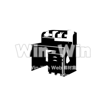 学習机のシルエット素材 W-003407