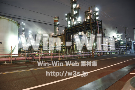 工場夜景の写真素材 W-002718