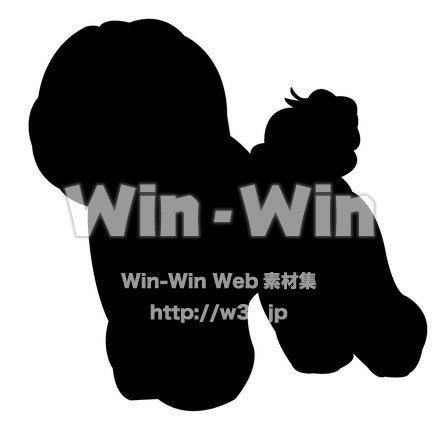 犬１のシルエット素材 W-003127