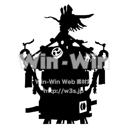 神輿のシルエット素材 W-003372