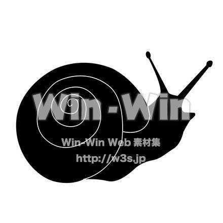 かたつむりのシルエット素材 W-002920
