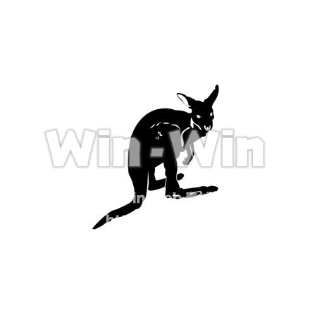 カンガルーのシルエット素材 W-003512