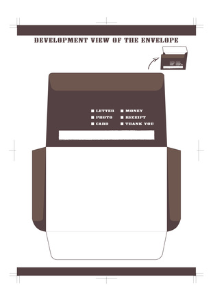 封筒展開図 D-003823 の封筒