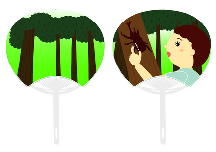 夏休みのうちわ D-002649 のうちわ